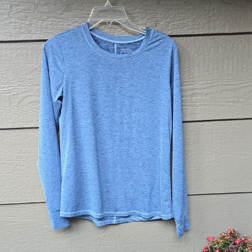 Eddie Bauer Active Blue heather Long Sleeve Tee Small S